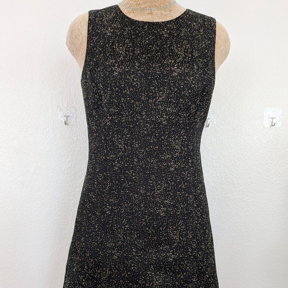 THEYSKENS' THEORY Black Gold 'Dino' Sleeveless Mini Sheath Dress